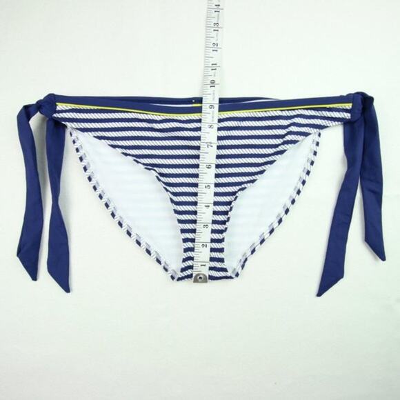 Cleo Swim by Panache Bikini Bottoms Size M Navy Blue White Nautical NWT Side Tie - Picture 3 of 7